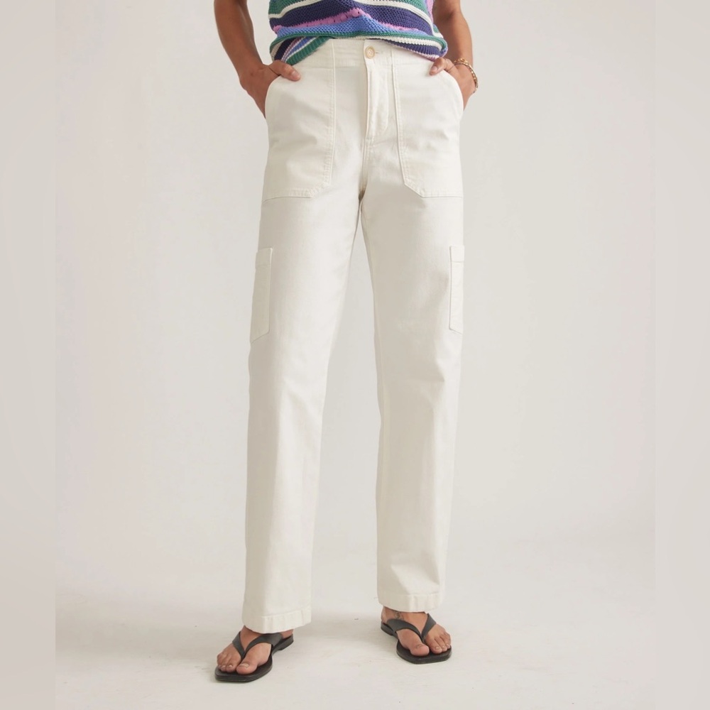 Marine Layer Cream Straight Leg Pants